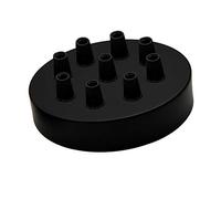 LEDSone Industrial 9 Out Ceiling Rose Light Fitting Ceiling Canopy Light Kit 120mm for Pendant Light Ceiling Light Wall lamp Chandelier, Black 9 Hole with Ceiling Plate Bracket