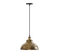 LEDSone Industrial Brushed Brass Pendant Ceiling Light, 29cm Retro Vintage Style Curvy Dome Shaped Pendant Lamp Shade for Home Décor & Improvement Essential