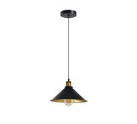 LEDSone Industrial Ceiling Cone Shade Black Pendant Light Kitchen Restaurant Bar Balcony Hanging Pendant Light (Style 1, with Bulb)