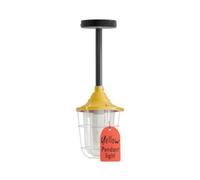 Ledsone Industrial Ceiling Pendant Light Metal Yellow Light Shade Steampunk Style Conduit Pipe Loft E27 Indoor Pendantlight H-30Cm