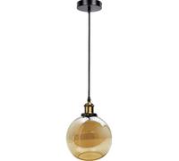 Ledsone Industrial Ceiling Pendant Light Retro Amber Glass Lamp Shade For E27 Bulb Hanging Fixture