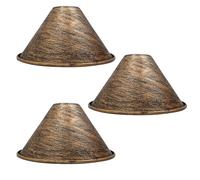LEDSone Industrial Ceiling Pendant Light Shades Retro Vintage Style Cone Shaped Pendant Lamp Shade for Pendant Ceiling Lights for Pubs, Cafes, and Restaurants, Brushed Copper, 3-Pack