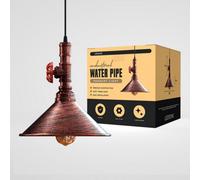 Ledsone Industrial Ceiling Pendant Lights Metal Pipe Rustic Red Colour Hanging Light