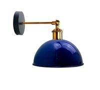 LEDSone Industrial Dome Shade Wall Lights Indoor Navy Blue Wall Lamps, Vintage E27 Metal Wall Sconces Lights for Bedroom, Living Room, Kitchen, Hallway, Restaurant, Bar