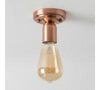 LEDSone Industrial Flush Mount Ceiling Light Copper E27 Lamp Holder Ceiling Lamp Single Head Ceiling Fitting for Bedroom Living Room Hallway Kitchen Dining Room