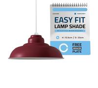 LEDSONE Industrial Lampshade Metal Burgandy 32cm Easy Fit with Reducer Plate Modern Hanging Pendant Light Shade for Bedroom, Hallway, Office, Kitchen, Dining Room, Cafe, Bar, Restaurtant