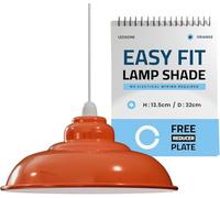 LEDSone Industrial Light Orange Metal Ceiling Lamp Shade 32cm