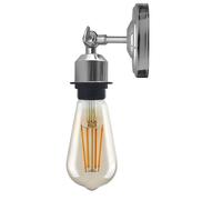 LEDSone Industrial Loft Coffee Bar Kitchen Metal E27 Wall Sconce Light Edison Lamp Fixture Corridor Wall Lights (Chrome, with Bulb 2 Pack)