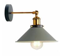 LEDSone Industrial Metal Adjustable Wall Sconce Gray E27 Wall Lamp Modern Indoor Light Fixture for Bedroom Hallway Living Room Cafe Bar Kitchen