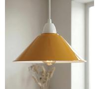 LEDSone Industrial Metal Lamp Shade 22cm Wide, 8cm Height,Vintage Cone Pendant Light Cover, Modern Retro Ceiling Lighting for Kitchen, Dining Room Easy Fit Light Shade