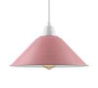 Industrial Metal Lamp Shade 22cm Wide, 10cm Height,Vintage Pink Cone Pendant Light Cover, Modern Retro Ceiling Lighting for Kitchen, Dining Room Easy Fit Light Shade