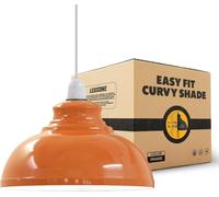 LEDSone Orange Industrial Ceiling Pendant Light Shades, 29cm Retro Vintage Style Curvy Dome Shaped Pendant Lamp Shade for Pendant Ceiling Lights for Pubs, Cafes, and Restaurants