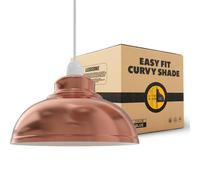 LEDSone Industrial Metal Rose Gold Ceiling Pendant Light Shades, 29cm Retro Vintage Style Curvy Dome Shaped Easy fit Lamp Shade for Pendant Ceiling Lights for Light Fixture Pub Cafe Restaurants