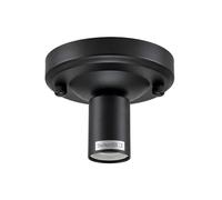LEDSone Industrial Metal-Semi Flush Mount E27 Base Lamp Holder Black Ceiling Light Fixture for Living Room Bedroom Kitchen Dining Room
