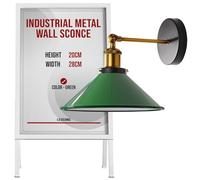 LEDSone Industrial Metal Wall Sconce Black Antique 240 Degree Adjustable Industrial Wall Light for Restaurants Galleries Aisle Kitchen Room Doorway Living Room