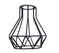 LEDSone Industrial Metal Wire lamp cage shadeLight Cage Guard New Edison Iron Vintage Ceiling Light Fitting Lamp Bulb Cage Bar Cafe Lampshade (Black Diamond Cage)