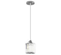 LEDSone Industrial Modern Chandelier Lamp Round Crystal Glass Luxury Pendant Light Hanging Stylish Creative Kitchen Island Light Fixture for Dining Table and Living Room (Chrome, with Bulb)