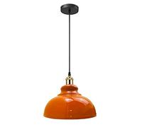 LEDSone Industrial Orange Pendant Ceiling Light, 29cm Retro Vintage Style Curvy Dome Shaped Pendant Lamp Shade for Home Décor & Improvement Essential