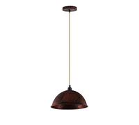 LEDSone Industrial Pendant Light 21cm Dome Rustic Red Flush Mount Ceiling Light Adjustable Chandelier Modern Farmhouse Deals for Living Room Bedside Office Stylish Spaces