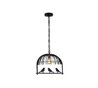 Ledsone Industrial Pendant Light Hanging Bird Cage Pendant Lights E27 Base Vintage Adjustable Pendant Lamp Black