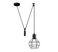 LEDSone Industrial Pendant Light Metal Retro Chandeliers Ceiling Light E27 Bulb for Living Room, Black