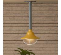 LEDSone Industrial Pendant Light with E27 Base Galvanized Pipe Yellow Metal Vapor Cage Hanging Ceiling Pendant Lamp Fixture for Farm House, Kitchen, Bar [Energy Class