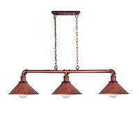 LEDSone Industrial Pipe Ceiling Pendant Light - Rustic Metal Green Lamp Steampunk Style Waterpipe Loft Hanging E27 Indoor Conduit Pendant Lamp for Living Room Warehouse (Rustic Red)