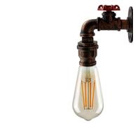 LEDSone Industrial Pipe Wall Light E27 - Rustic Red Metal Steampunk Wall Lamp, Vintage Retro Wall Sconce Lighting for Bedroom, Living Room, Kitchen, Hallway, Bar