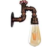 LEDSone Industrial Pipe Wall Light E27 Vintage Steampunk Rustic Red Metal Red Valve Wall Sconce for Living Room, Kitchen, Bar, Café & Restaurant