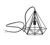 LEDSone Industrial Retro Indoor Metal Diamond Wire Cage Light Modern Easy Fit Shade for Pendant Light, Chandelier Light for Living Kitchen, Bedroom, Cafe & Hotel (Black)