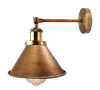 LEDSone Industrial Retro Wall Light with Brushed Copper Metal Shade,240-Degree Adjustable Wall Sconce LED Lighting for Modern Home Décor, Easy Install, Ideal for Living Room