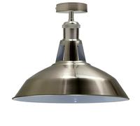 LEDSone Industrial Semi-Flush Mount Ceiling Light, 30cm Vintage Metal Lampshade, Retro Farmhouse Ceiling Lamp Fixture for Kitchen, Dining Room & Living Room