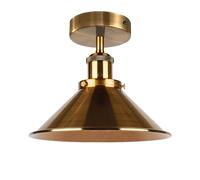 LEDSone Industrial Semi-Flush Mount Ceiling Light Fixture Metal 22cm Cone Lampshade E27 Base Ceiling Lighting for Living Room Kitchen Restaurant Hallway