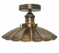 LEDSone Industrial-Semi Flush Mount Ceiling Lighting E27 Base Metal 22cm Umbrella Shape Brushed Copper Lamp Shade Living Room Dining Room