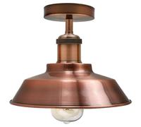 LEDSone Industrial-Semi Flush Mount Vintage Ceiling Light Industrial Metal 22cm Lampshade Ceiling Light Mini Pendant Lighting for Farmhouse Porch Kitchen Bathroom