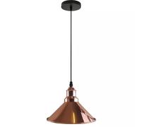 LEDSone Industrial Single Pendant Light 22cm Cone Rose Gold Metal Shades Vintage Flush Mount Ceiling Fitting Adjustable Hanging Lamps for Bedroom, Hallway, Kitchen, Restaurant Bar