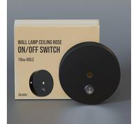 LEDSone Industrial Single Point Drop Pendant Light Fitting | Metal Antique Ceiling Rose with ON/Off Switch | 100mm Black Ceiling Rose | Canopy Kit for Ceiling Lights and Wall Lamp