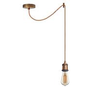 LEDSone Industrial Spider Pendant Light E27 Brass Ceiling Light Kit - 195cm Adjustable Fabric Cable Multi Drop Vintage Hanging Lamp for Kitchen Island, Dining Room, Bar & Café Lighting