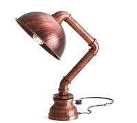 LEDSone Industrial Steampunk Pipe Table Lamp 31cm Rustic Red E27 Desk Light