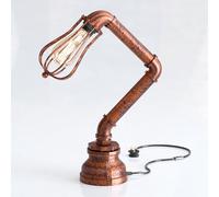 LEDSone Industrial Steampunk Pipe Table Lamp Vintage Retro Desk Light 31cm Rustic Red E27 Bedside Lamp for Living Room, Bedroom, Study, Office Décor