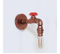 Ledsone Industrial Steampunk Wall Light Water Pipe Led E27 Wall Sconce With Red Valve And Back Box, Retro Metal Wall Lamp Fixture