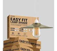 LEDSone Industrial Style Green Brass Metal Ceiling Light Shade Easy Fit 22cm Flat Pendant Lighting Lamp Shade with Reducer Ring Childern Living Room Hallway Restaurant & Home Improvement