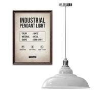 Ledsone Industrial Style Pendant Light Chandelier Flush Mount White And Chrome Ceiling Light With Shade
