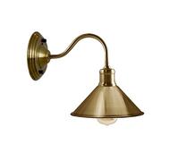 LEDSone Industrial Style Vintage Wall Lights 22cm Yellow Brass Cone Lampshade Rustic E27 Sconce Lamp for Home Décor, Bedroom Bedside, Living Room, Hallway Decorate Fixture