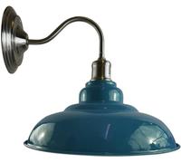 LEDSone Industrial Style Vintage Wall Lights 32cm Cyan Blue Curvy Lampshade Rustic E27 Sconce Lamp for Home Décor, Bedroom Bedside, Living Room, Hallway Decorate Fixture