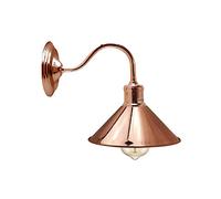 LEDSone Vintage Rose Gold Wall Sconce Light Industrial Retro Style Wall Lamp with Curved Arm and Metal Shade E27 Holder for Bedroom, Living Room, Hallway, Restaurant, Indoor or Outdoor Use