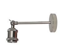 LEDSone Industrial Vintage 2m Fabric Cable 3 Pin Wall Mounted Sconce Adjustable Arm 180º E27 Base Antique Retro Metal 22cm Shade for Bedside Kitchen Study Reading Lamp. (Satin Nickel)