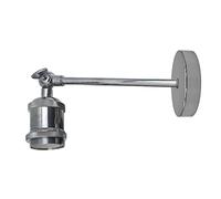 LEDSone Industrial Vintage 2m Fabric Cable 3 Pin Wall Mounted Sconce Adjustable Arm 180º E27 Base Antique Retro Metal 22cm Shade for Bedside Kitchen Study Reading Lamp. (Chrome)