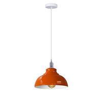 Ledsone Industrial Vintage Ceiling Hanging E27 Lamp Holder 29Cm Metal Pendant Curvy Lampshades Lights Fixtures - Orange