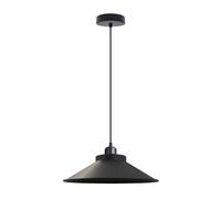 LEDSone Industrial Vintage Ceiling Hanging-Pendant Light with Metal 32cm Lampshade E27 Adjustable Hanging Light Fixture for Bedroom Living Room (Black, Without Bulb)
